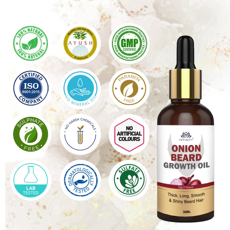 INTIMIFY 10x Faster Beard Growth Onion Beard Growth Oil Dadi Ke Liye Oil For Men Boys Shave Oil(30 ml)