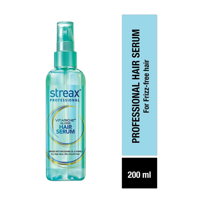 Streax Vitariche Gloss Hair Serum - Vitamin E & Macadamia Oil(200 ml)