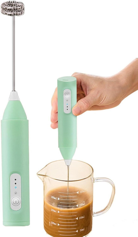 COLLAPSIBLE 50 W Peach Hand Blender(Rechargeable Handheld Milk Frother - 3-Speed Electric Foam Maker for Coffee)