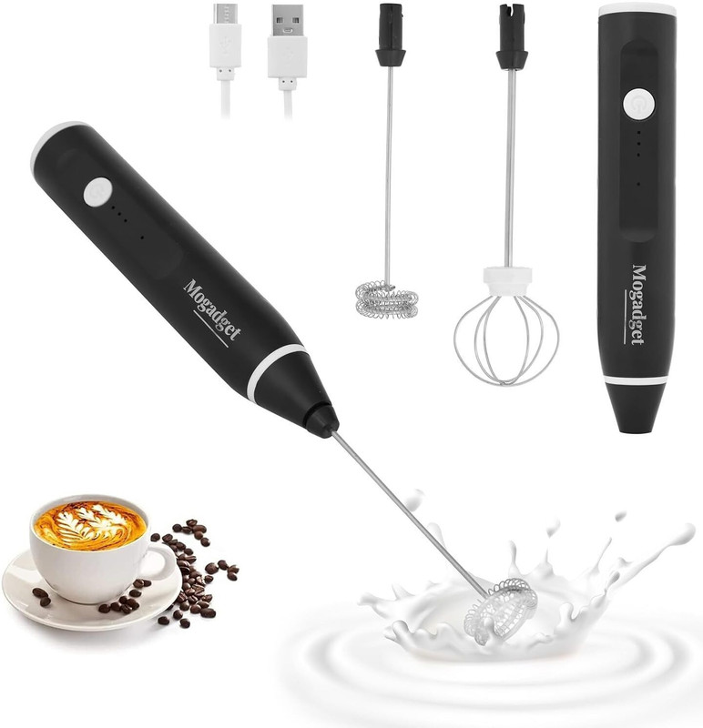 GIZMOSOUL 50 W Black Hand Blender(Milk Frother Handheld Coffee Frother Blender-USB Rechargeable Coffee Beater)