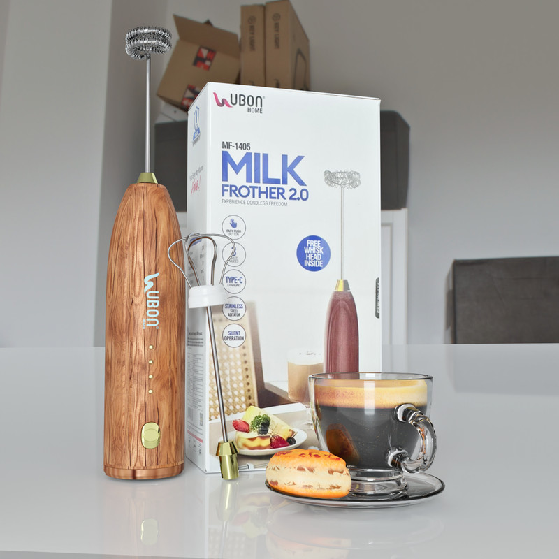 Ubon 50 W Grey Hand Blender(coffee & Milk Frother MF-1405 Rechargeable)