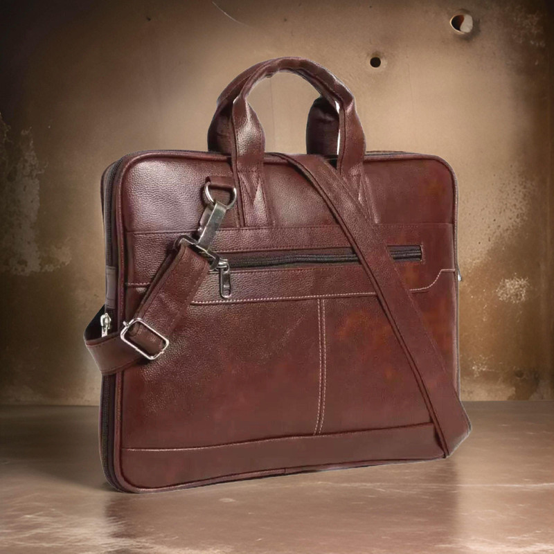 JairaJ laptop bag Synthetic Leather hand Messenger Bag men women Waterproof Messenger Bag(Brown, 302 L)