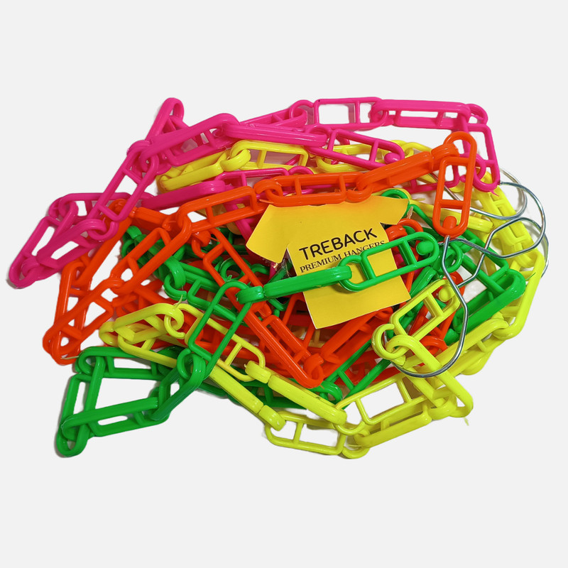 treback Plastic chain rope neon color multipurpose hanger rope chain pack of 4 Plastic Dress Pack of 4 Hangers For  Dress(Multicolor)