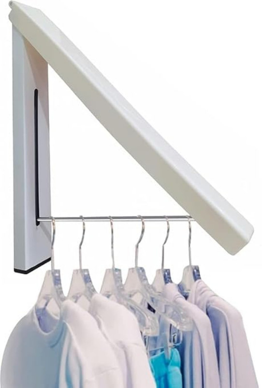 ELIE INDIA Wall Mountable Hidden Metal Space Savers Folding Clothes Rack Hanger Drying Rack Door Hanger