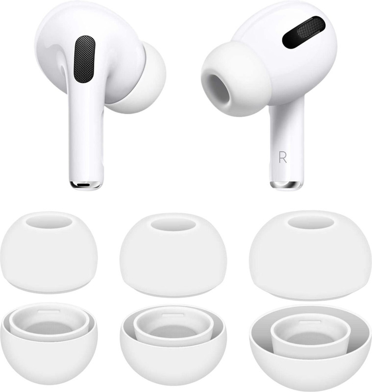 JAZX 6 Pcs Earbuds Cover for Pods Pro 2 Wireless Buds | Earphone Replacement Cover In The Ear Headphone Cushion(Pack of 6, White)
