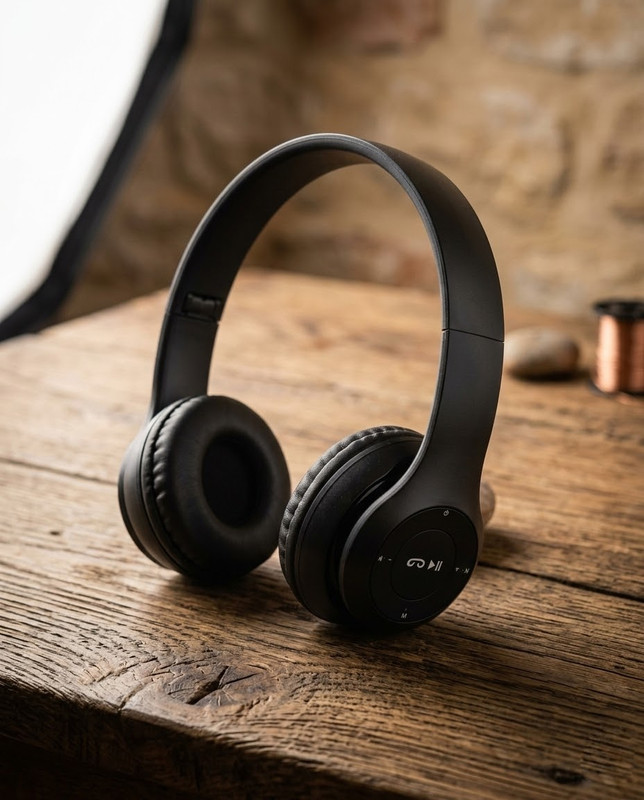 Worricow Pure Sound Bluetooth Over Ear Headphone with 4-5Hrs Playback,Fast Charging Bluetooth(Black, On the Ear)