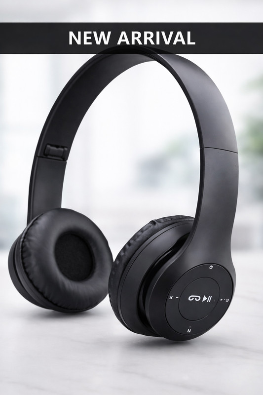 Worricow Wireless with Mic & SD Card Supports and Upto 6 Hours Playback Bluetooth Bluetooth(Black, On the Ear)