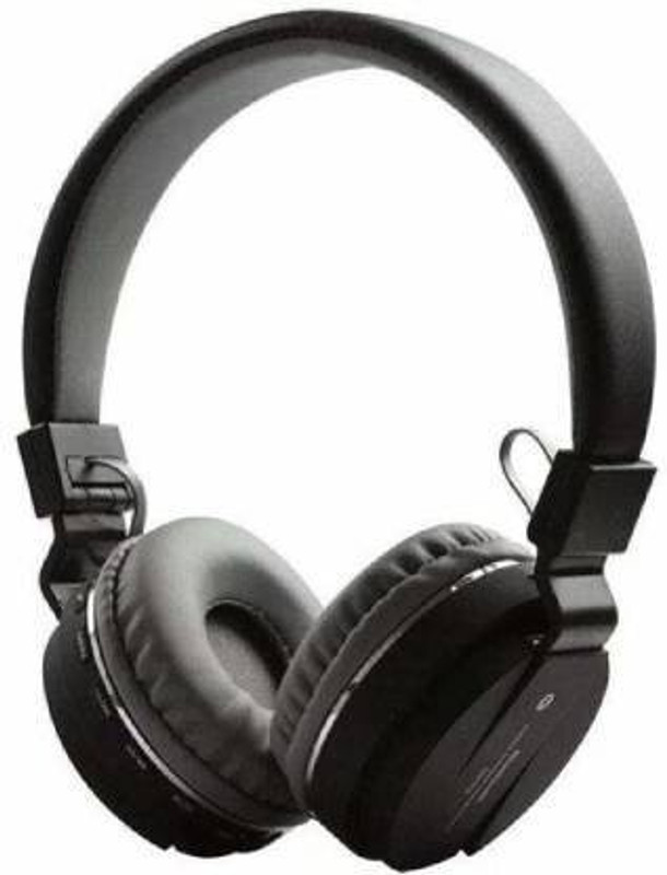 VEKIN HIGH BASS SOUND, SD CARD SUPPORTABLE HEADPHONE Bluetooth & Wired(Black, On the Ear)