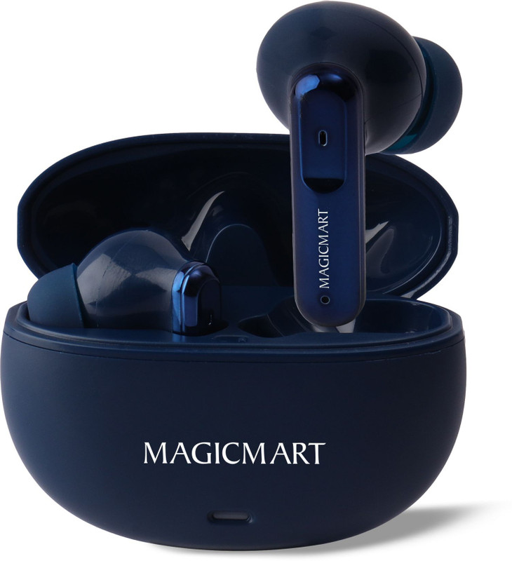 MAGICMART New 151 Earbuds Hd Sound & 40hr Playtime, Dual Pairing 4 Mic ENC, Bluetooth(Blue, True Wireless)