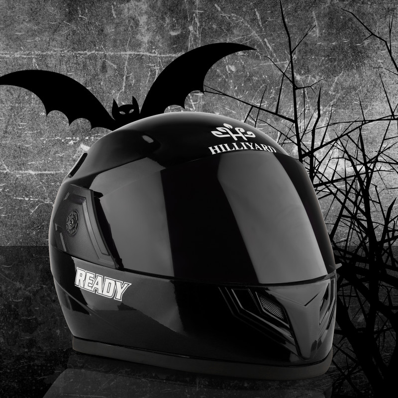 HILLIYARD Full Face Helmet for Men | Clear Visor | Gloss Finish | ABS | Motorcycle Helmet Motorbike Helmet(Black)