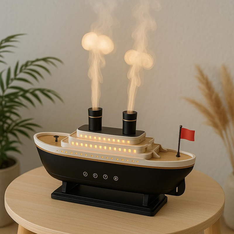 TECHEL Room Best Titanic Ship Smoke Ring Aroma Diffuser Desktop Volcano YWQ30 Humidifier