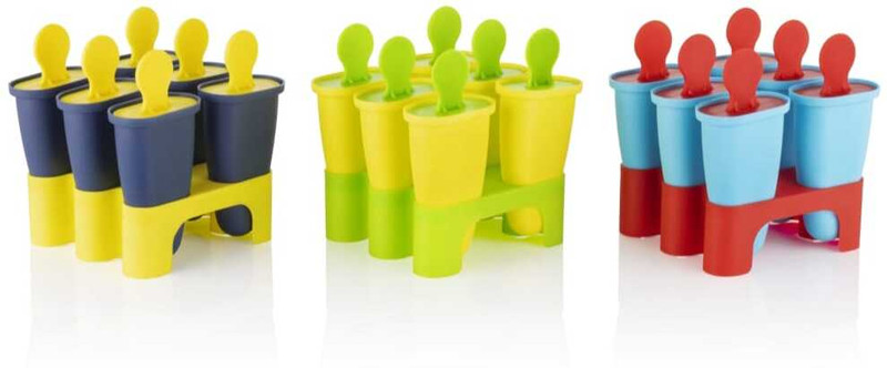 YJCRAFT Set of 6 Ice Pop Makers Grey, Yellow, Blue Plastic Ice Cube Tray(Pack of1)