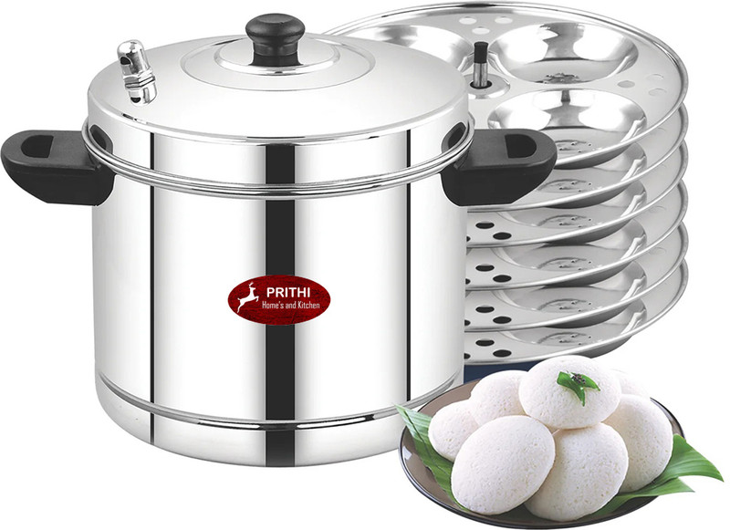 Prithi Home's and Kitchen 6 Plate Induction Friendly Idli maker Idly cooker 24 Idlies Induction & Standard Idli Maker(6 Plates , 24 Idlis )