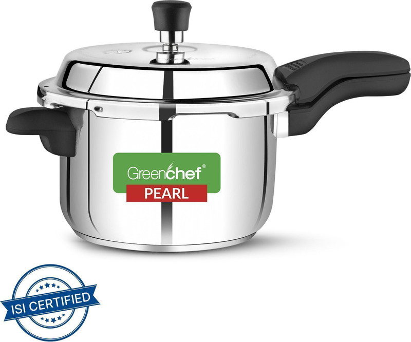 Greenchef Pearl Special Combo 2 L, 3 L, 5 L Outer Lid Induction Bottom Pressure Cooker(Stainless Steel)