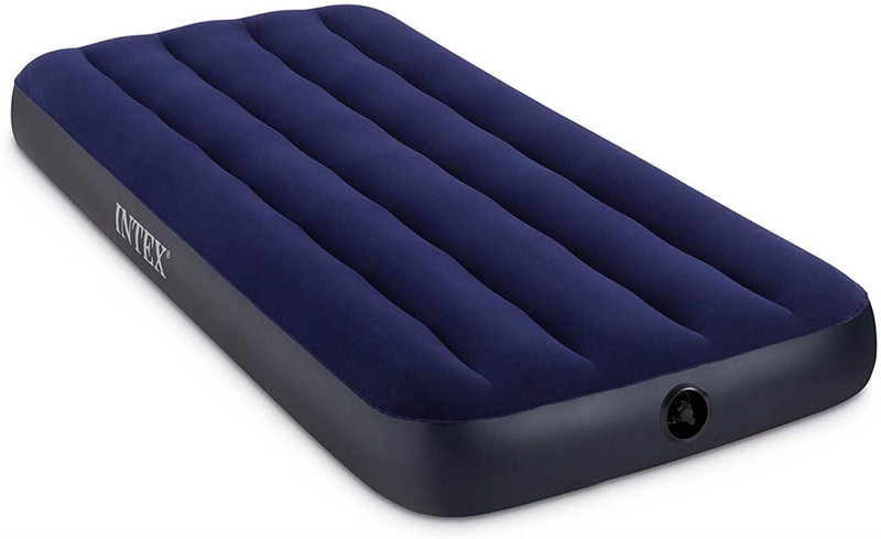 INTEX VWretails Classic Downy inflatable Air Bed Single cot size -30"W x 75"L x 10"H Inflatable Bed(Blue)
