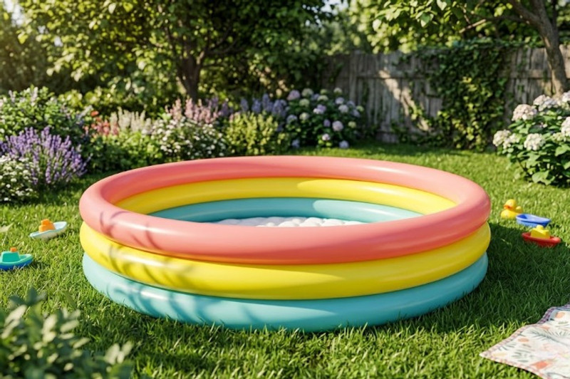 NZENTERPRISE Baby 3 Feet Inflatable Pool for Kids – Soft PVC 3 Layer Round Pool Inflatable Swimming Pool(Multicolor)