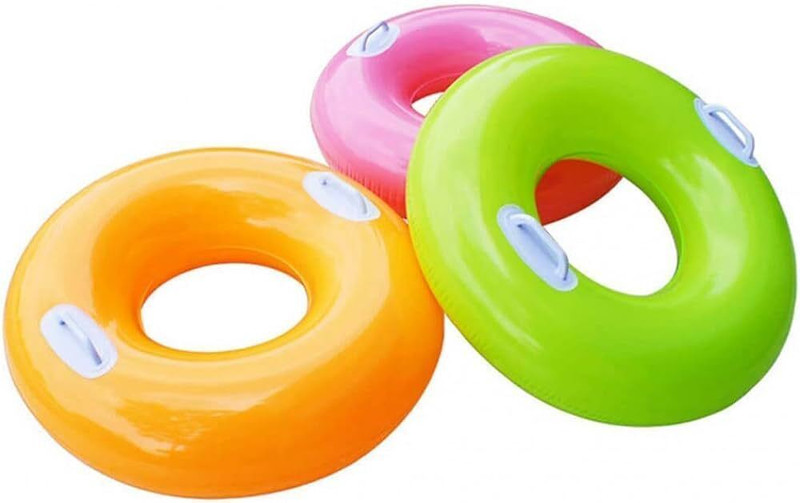 VWretails HI-GLOSS TUBES for swimming and fun in water size 76cm diameter (Any One) Inflatable Swimming Pool, Swimming Safety Tube(Pink, Green, Orange, Yellow)