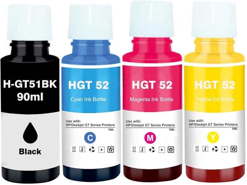 Salty High Quality Refill ink HGT 51/52 Compatible For HP 315 319 410 415 419 Printers Black + Tri Color Combo Pack Ink Bottle