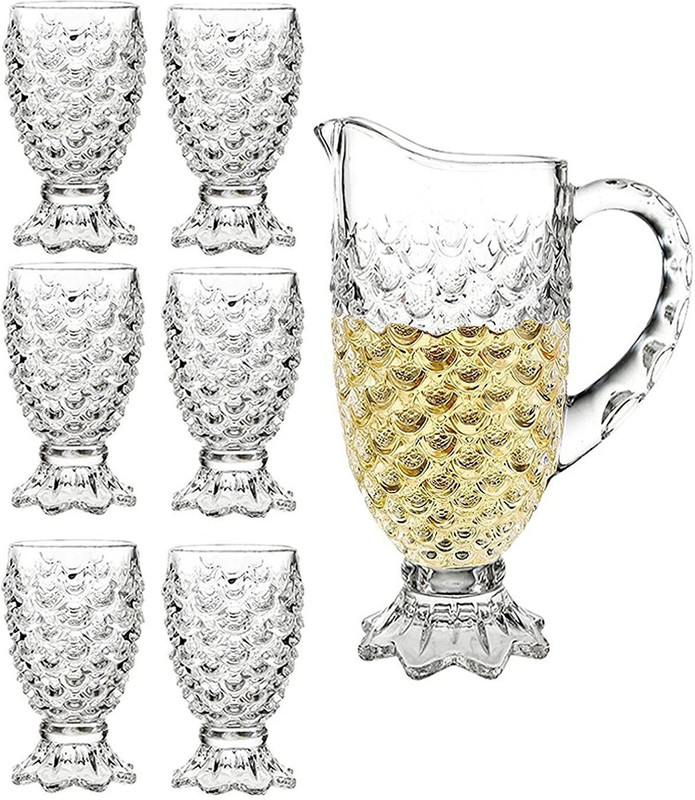 histowx Pineapple Design glass jug set Jug Glass Set(glass)