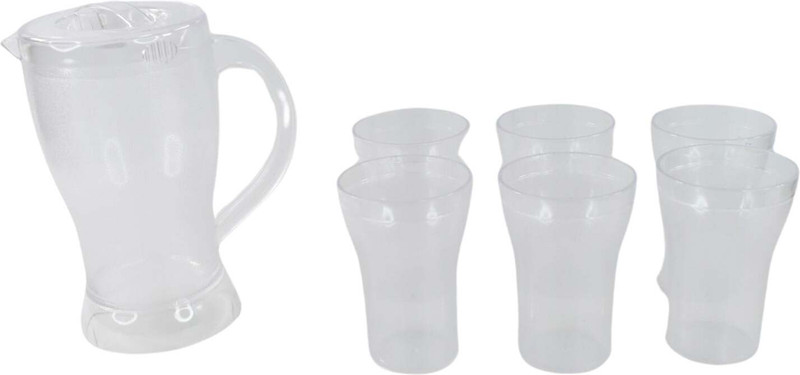 Oblivion Unbreakable Lemon Jug Set with 6 Glasses – 1200ML Jug + 300ML Glasses Approx Jug Glass Set(Plastic)