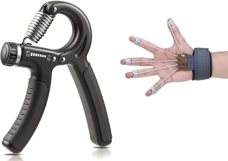 Pheonix Combo Of Finger Exerciser & Hand Grip Exerciser for Muscle Build & Injury Fitness Accessory Kit Kit