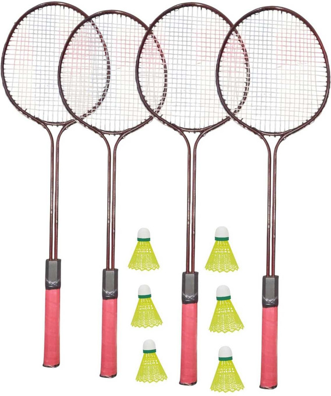 STYRKR Scratchless R-200 Badminton Racquets Set Of 4 With Shuttlecock Badminton Kit