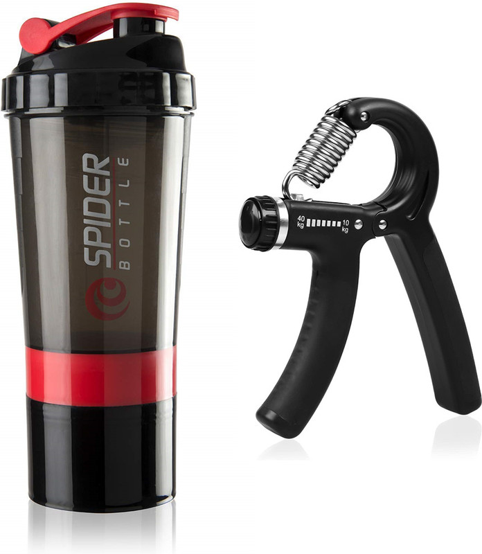 Fitnesstricks Sports & Fitness Combo of Hand Gripper with Protein Shaker Bottle Fitness Accessory Kit Kit