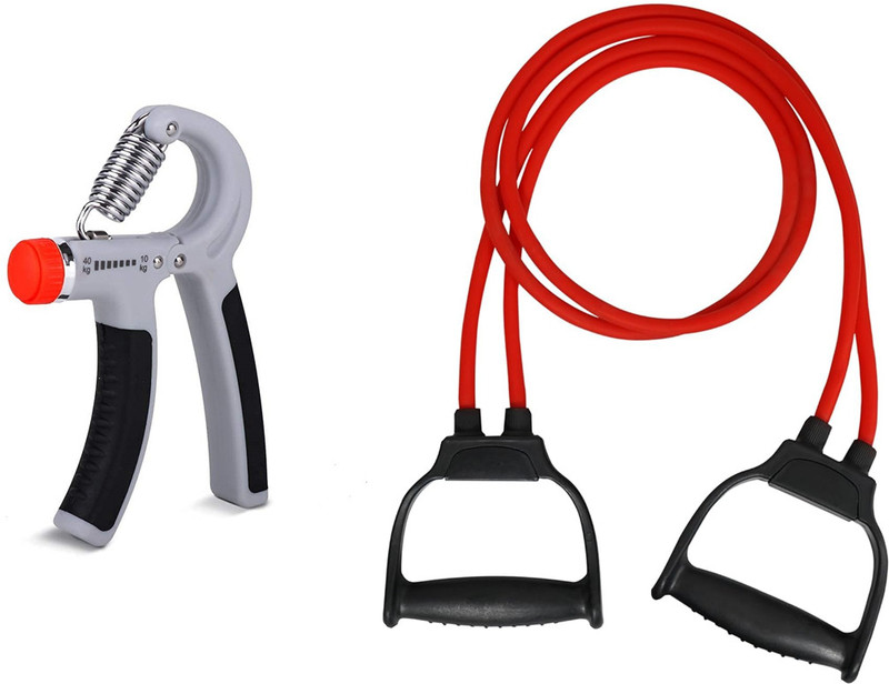 Manogyam Fitness Combo Of Toning Tube with Hand Grip for Body Workout Fitness Accessory Kit Kit