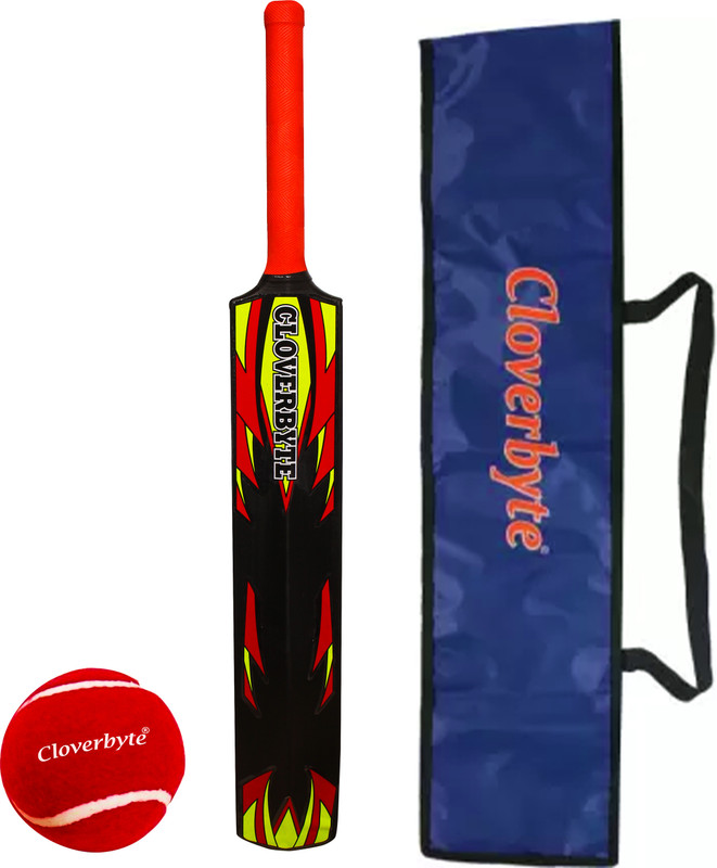 CLOVERBYTE Senior Cricket Set HeavyDuty PVC Plastic Cricket Bat, Tennis Ball & Bat Cover Cricket Kit
