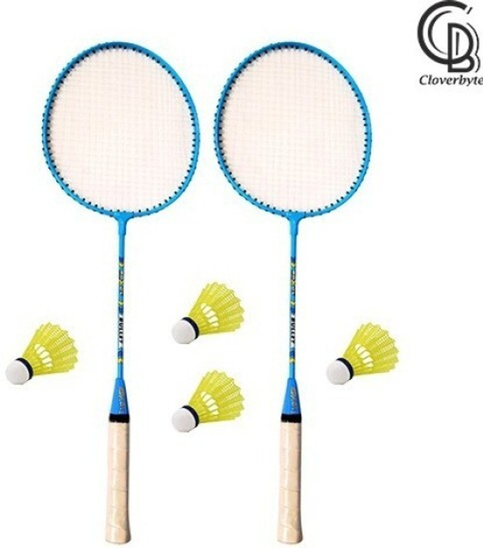 MINIBLITZ Bullet Multicolour 2 Piece Badminton with 4 Piece Plastic Shuttle Cock Badminton Kit