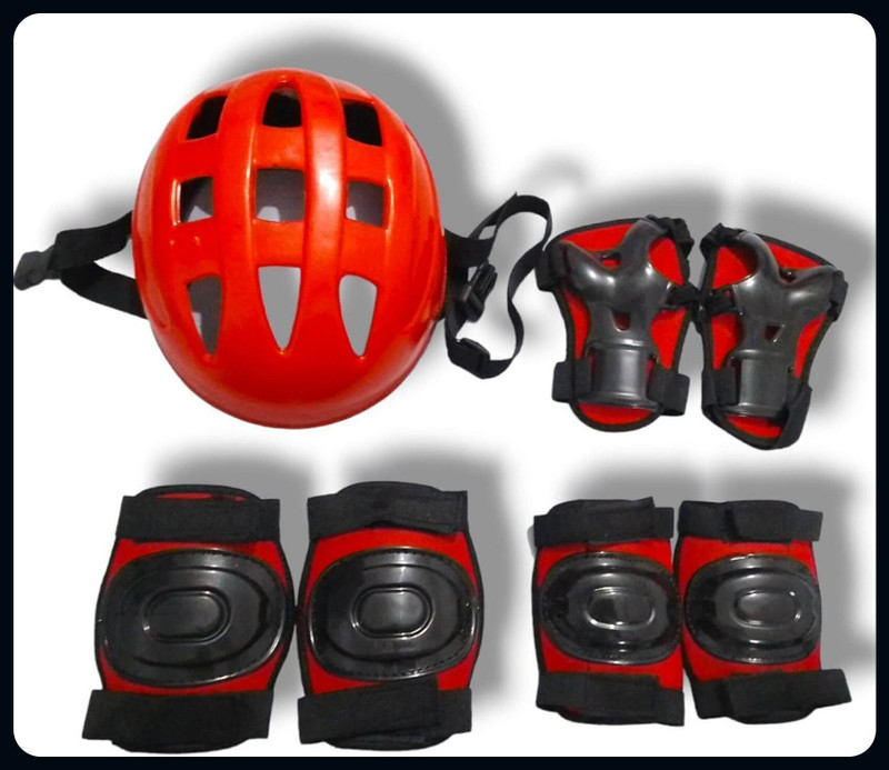 Benstar bbProtective Set for Cycling Skateboard Skating Kit Age 15 to upward (Large) Skating Helmet(Red)