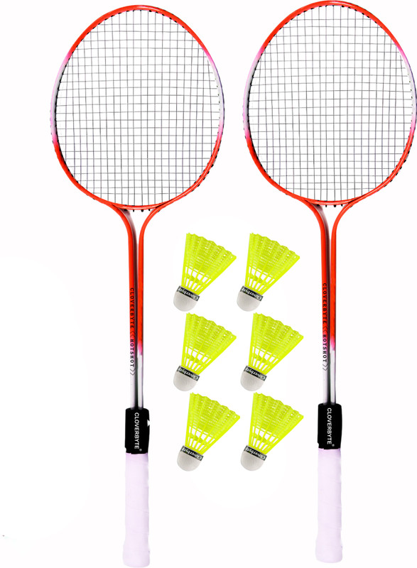CLOVERBYTE Multicolour 4 Badminton Racquet with 16 Nylon ShuttleCock & 2 Badminton Net Badminton Kit