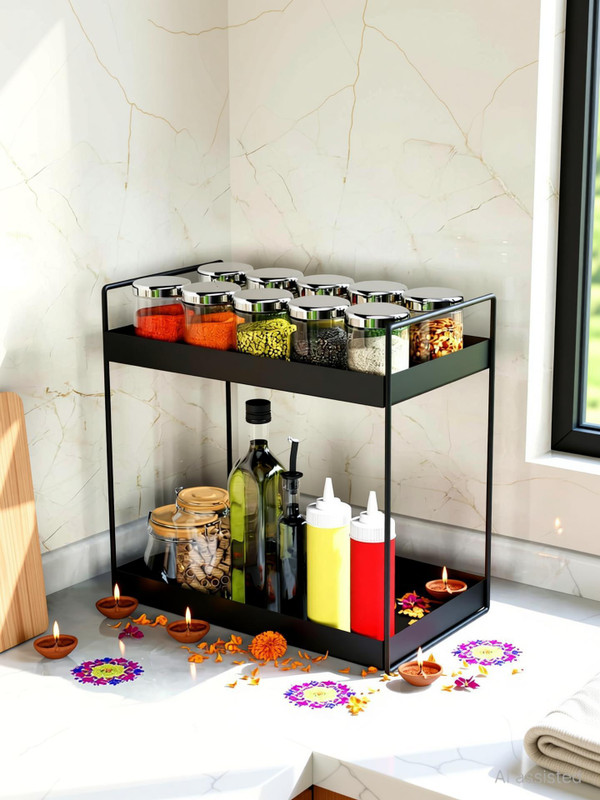 Home Stylish Utensil Kitchen Rack Iron rack for container