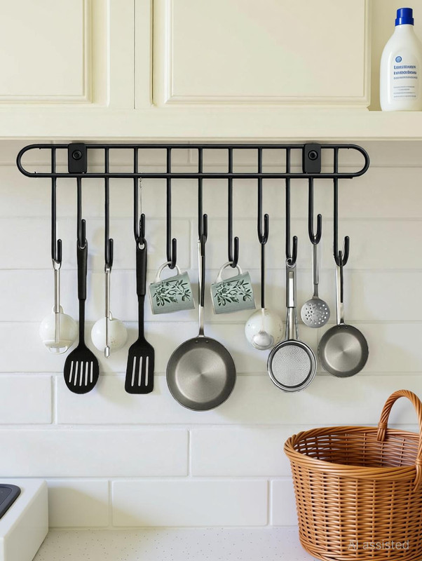 M Y Hanger for Cloth / Nepkin and Kitchen Utencils, Scarves Hook Rail 11(Pack of 1)