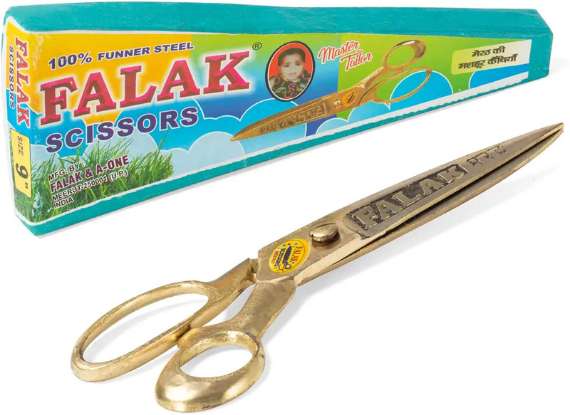 SastaSales All purpose cloth cutting tailor scissors with stainless steel blade Scissors(Set of 1, brass golden polish handle)