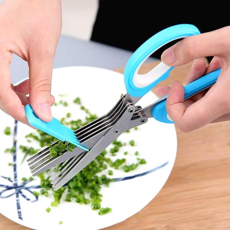 KANDY SHOP Stainless Steel All-Purpose Scissor(Green, Silver)