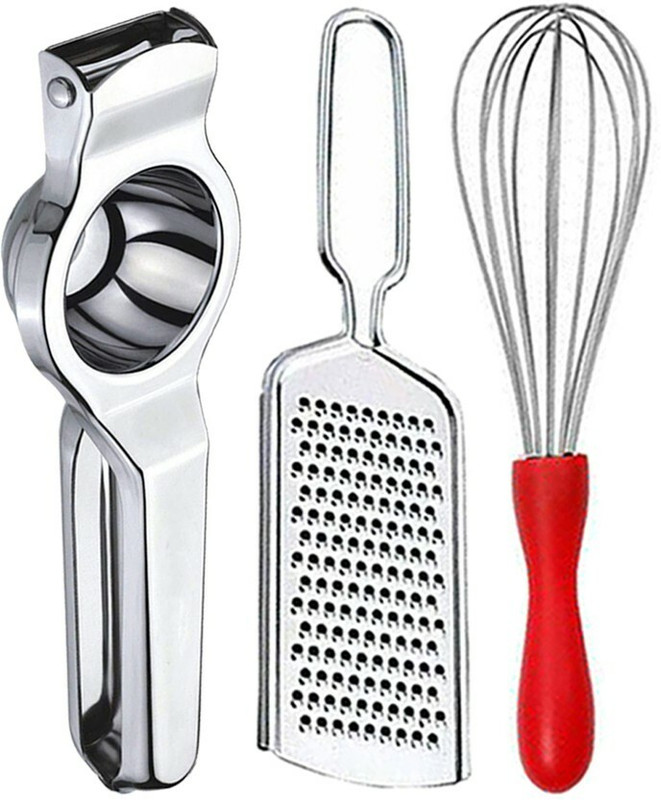OC9 Stainless Steel Lemon Squeezer & Pizza Cutter Kitchen Tool Set(Silver, Cutter, Juicer)