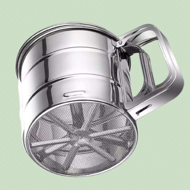 MAXIVE Easy Action Flour Filter Tool Collapsible Strainer(Silver Pack of 1)