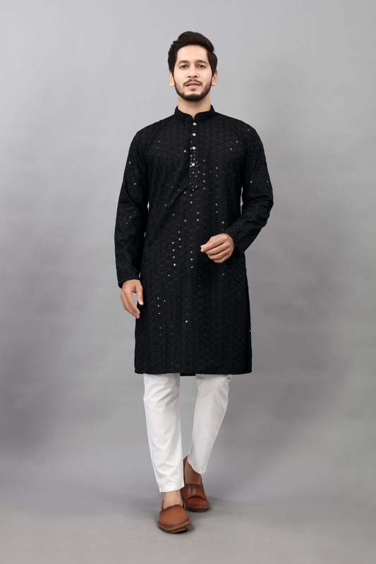 Koshin Embellished, Embroidered Jacquard Straight Kurta for Men (...more - Photo 6