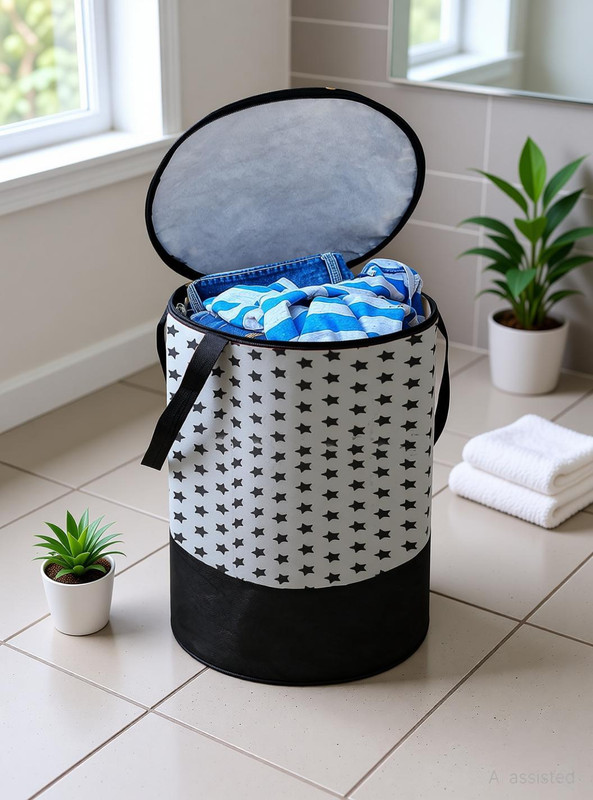 Bless Berries 60 L Grey, Black Laundry Bag(Non-Woven)
