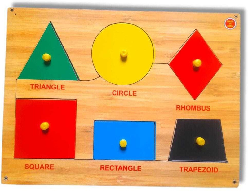 aasiyaenterprises Wooden geometric shape Puzzle Board(Multicolor)