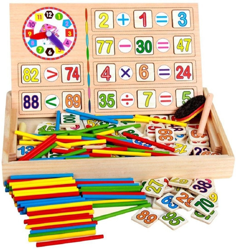 KNK Infotain Wooden Mathematics Learning Toy Kid Educational Math Calculate Game Toys(Multicolor)