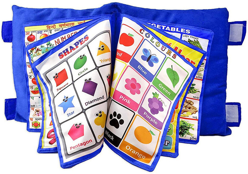 Dorytoys kids study baby pillow book toys for kids(Blue)