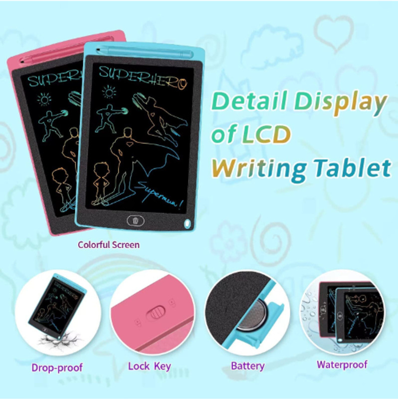 GUGGU ATR_478A_8.5 INCH LCD WRITING TABLET KIDS TOY FOR BOYS & GIRLS WITH SMART LOCK(Multicolor)