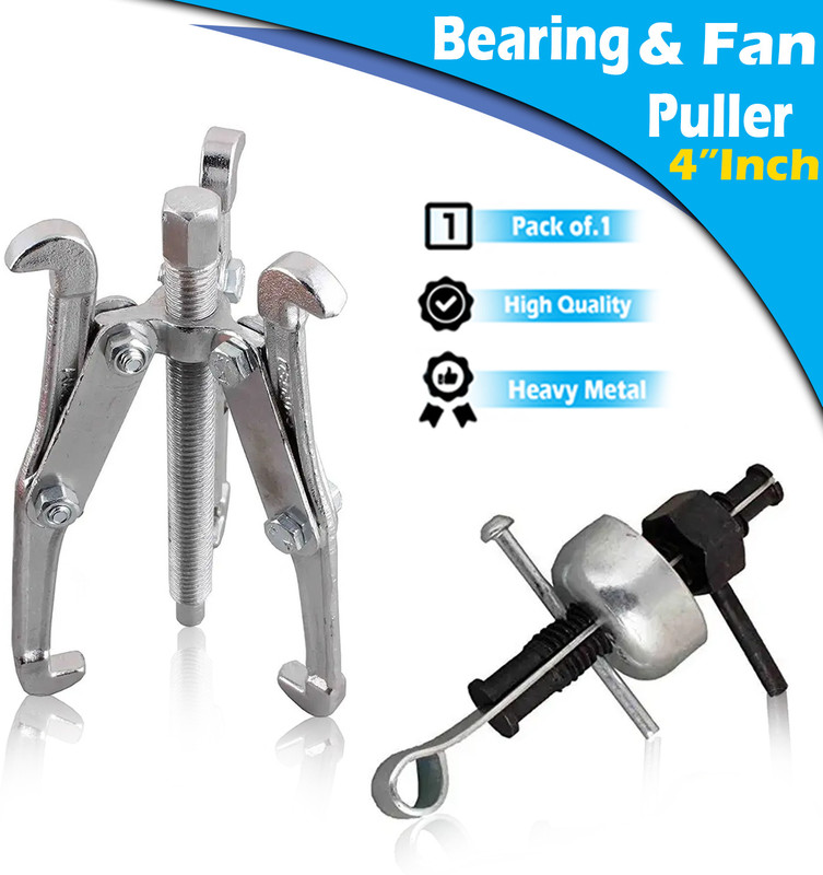 INPHATOOL INT_04U Heavy duty 2in1 Fan Bearing Puller and 3 Leg 4inch Bearing puller set Lever Tool(10 cm)