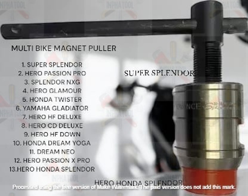 INPHATOOL SJK003 High Quality SUPER SPLENDOR/HERO HONDA Magnet Puller Universal For Bike Vehicle Tool Kit