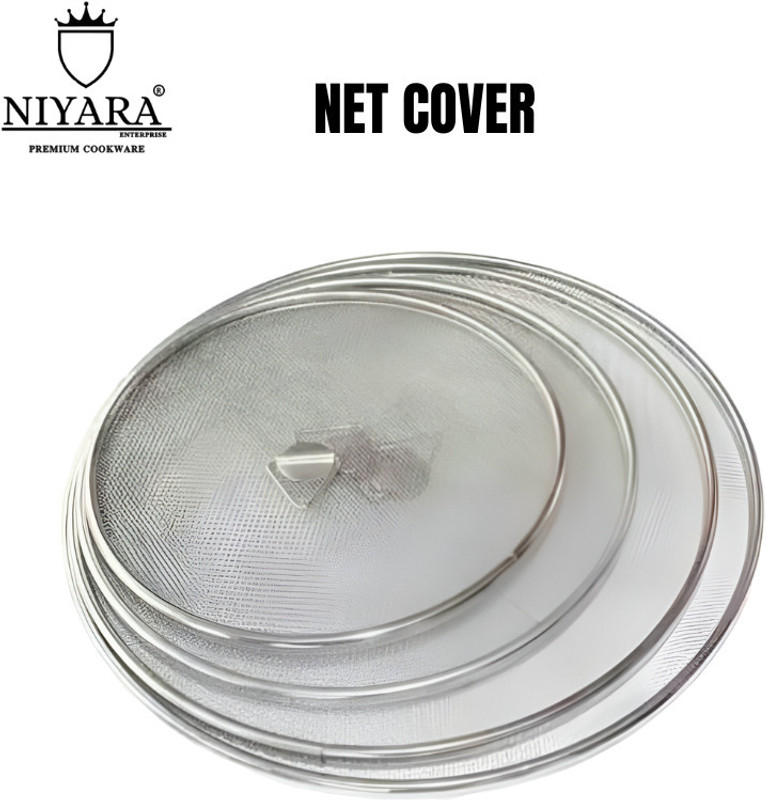 Niyara Enterprise Net cover lid Stainless steel 4 different size set 11 inch Lid Set, Pack of 4(Steel)