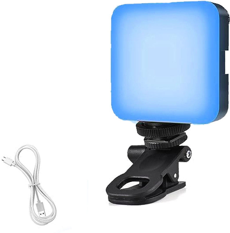 Worricow RGB Portable Selfie Clip LED Light USB Rechargeable RGB Fill Light for Phone Flash(Black)