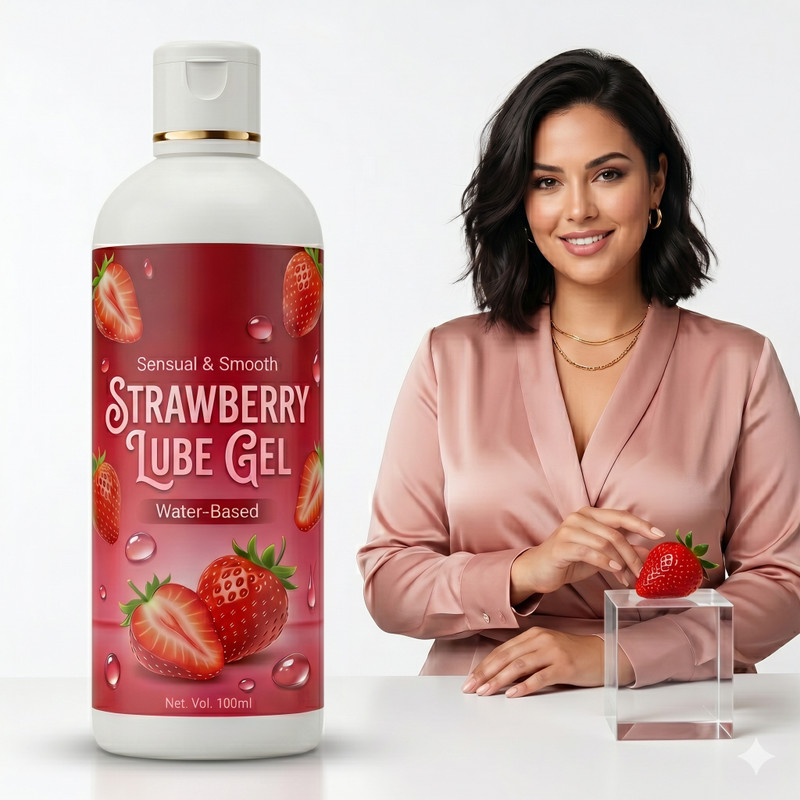 cjq Sensual & Smooth Strawberry Flavored Lube Gel - 100 ml Lubricant(100 ml)