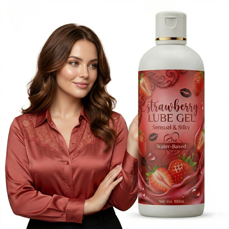 MDZ Silky Smooth Strawberry Flavored Intimate Lubricant - 100ml Lubricant(100 ml)